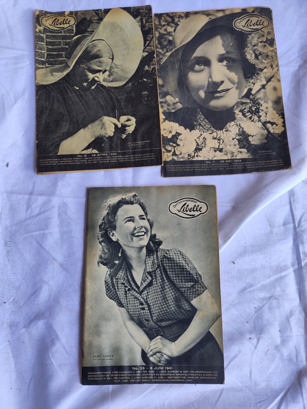 Libelle, juni 1941+ april en mei 1944. In uniek goede staat, Ophalen of Verzenden, Gelezen, Damesbladen