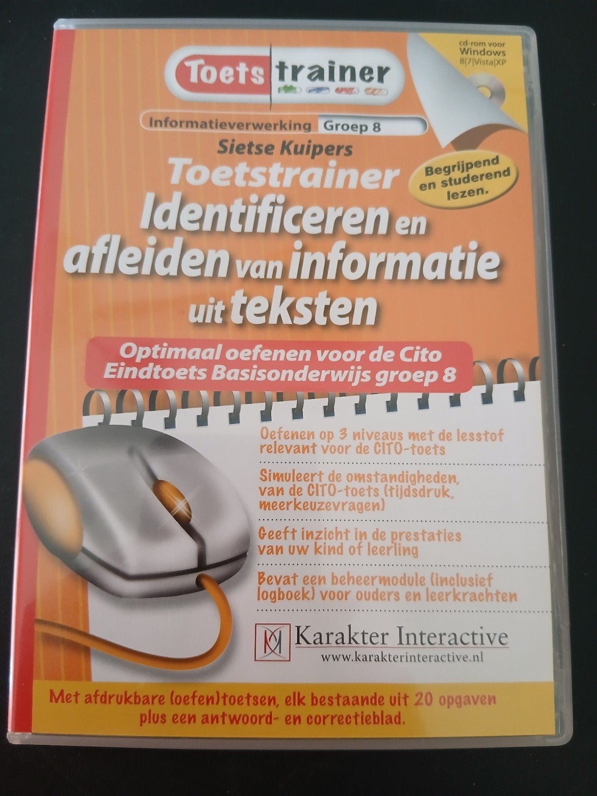 Toetstrainer Cito Eindtoets Basisonderwijs Groep 8 CD-ROM, Computers en Software, Educatie- en Cursussoftware, Zo goed als nieuw