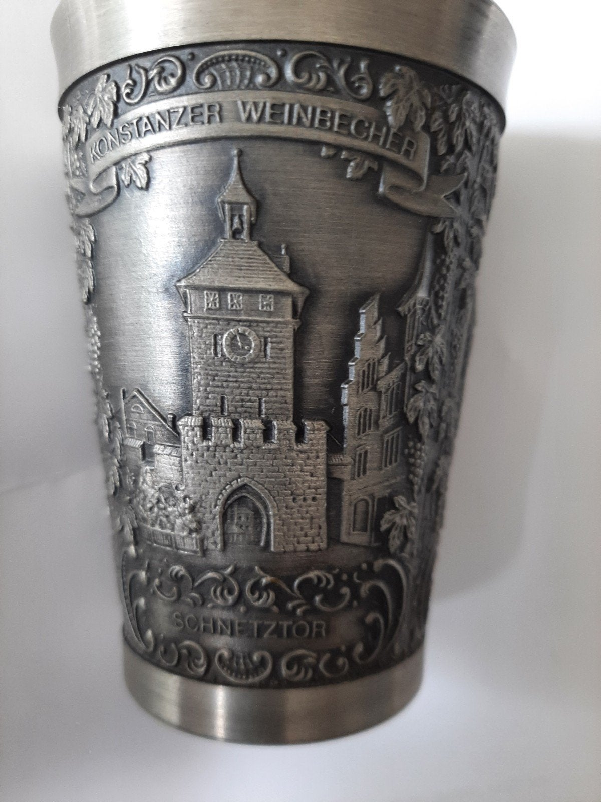 Tinnen Wijnbeker Konstanz - Souvenir, Antiek en Kunst, Ophalen of Verzenden