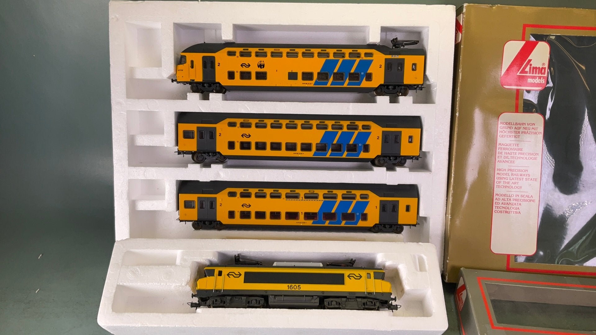 LIMA ho NS Dubbeldekker set 149723K +  NS E loc 1605 in doos, Ophalen of Verzenden, Lima, Gelijkstroom, Locomotief