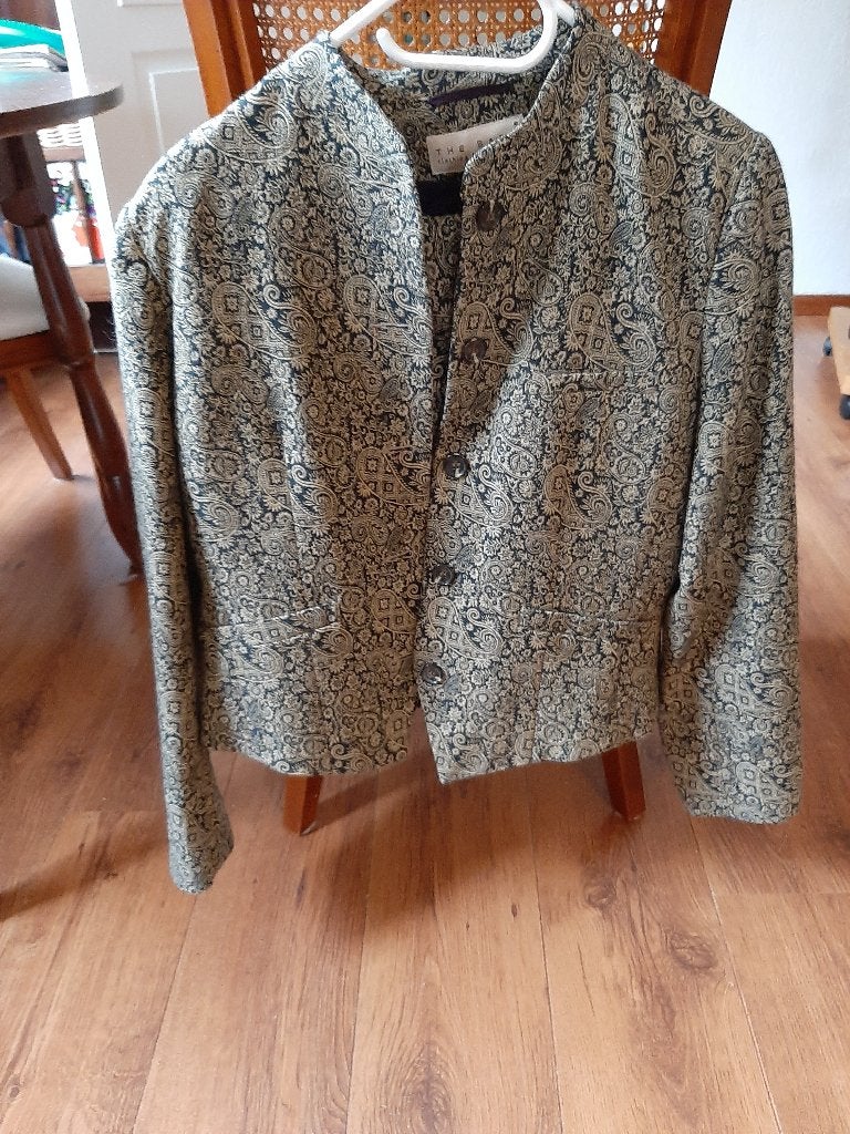 The Barn donkerblauw met goudkleur jasje.  40, Kleding | Dames, Maat 38/40 (M), The Barn, Blauw, Nieuw