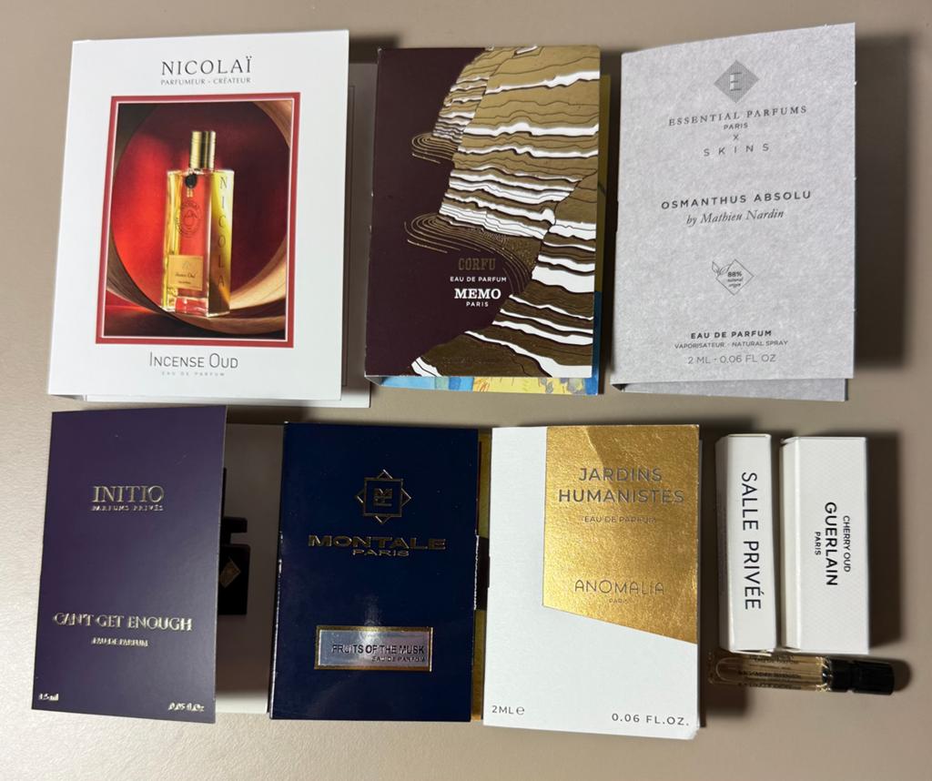 Sample set memo Paris, montale, salle privee, initio,, Sieraden, Tassen en Uiterlijk, Uiterlijk | Parfum, Ophalen of Verzenden