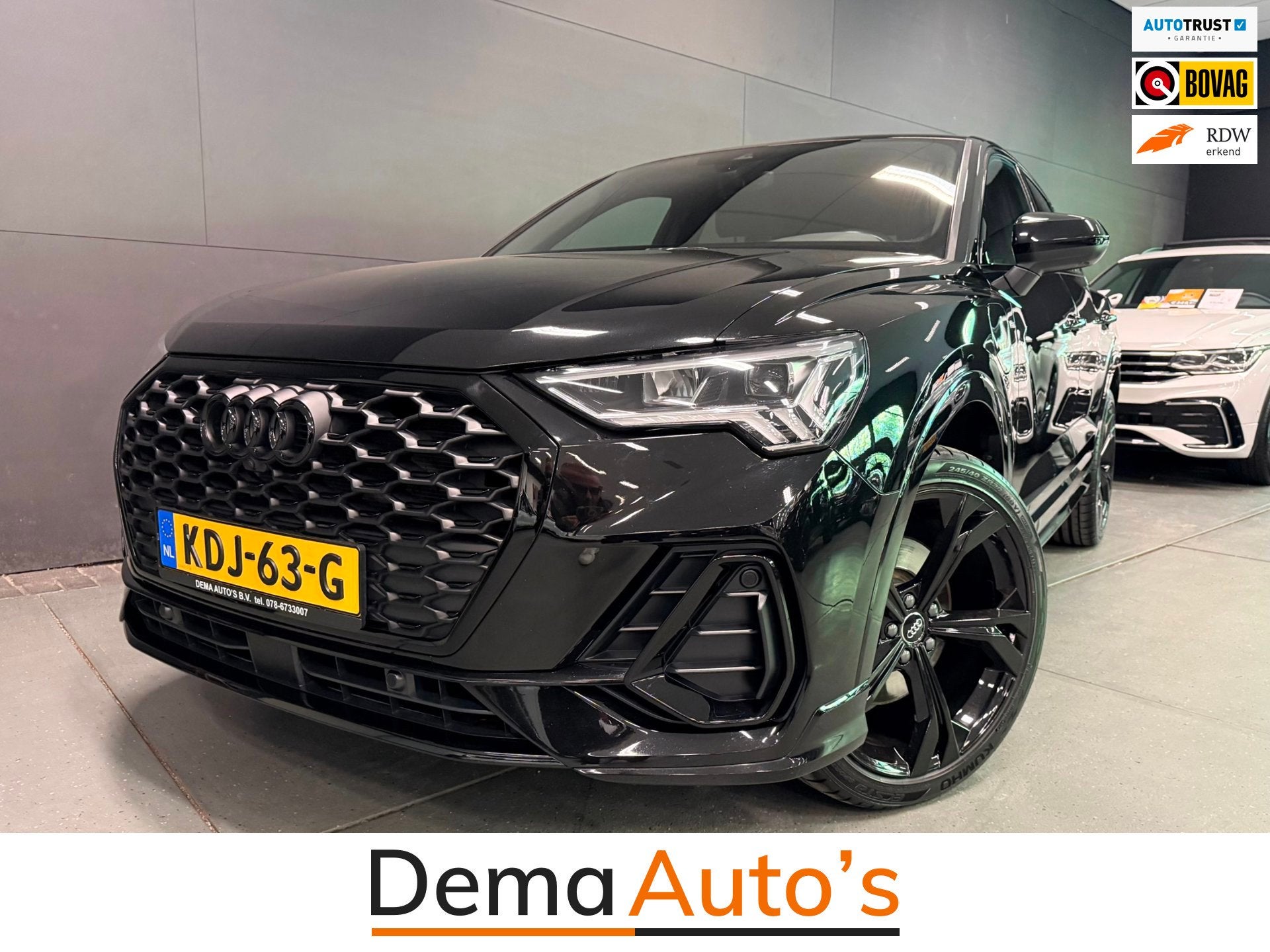 Audi Q3 Sportback 45 TFSI e 3X S-LINE BLACK-LINE 20''RS SOH-, Auto's, Gebruikt, Euro 6, Leder en Stof, Zwart