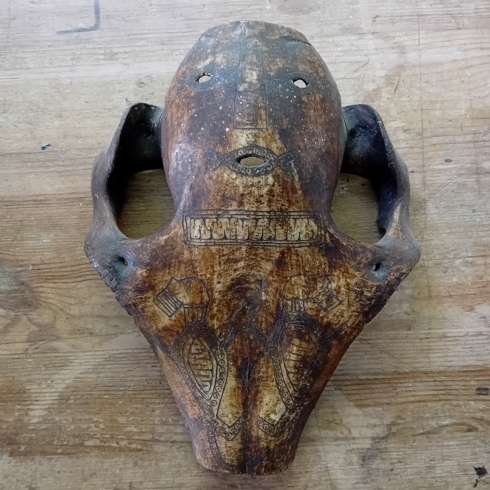 Timor Atoni Mask, schedelmasker, Gesneden, Masker, 23 cm, Ophalen of Verzenden