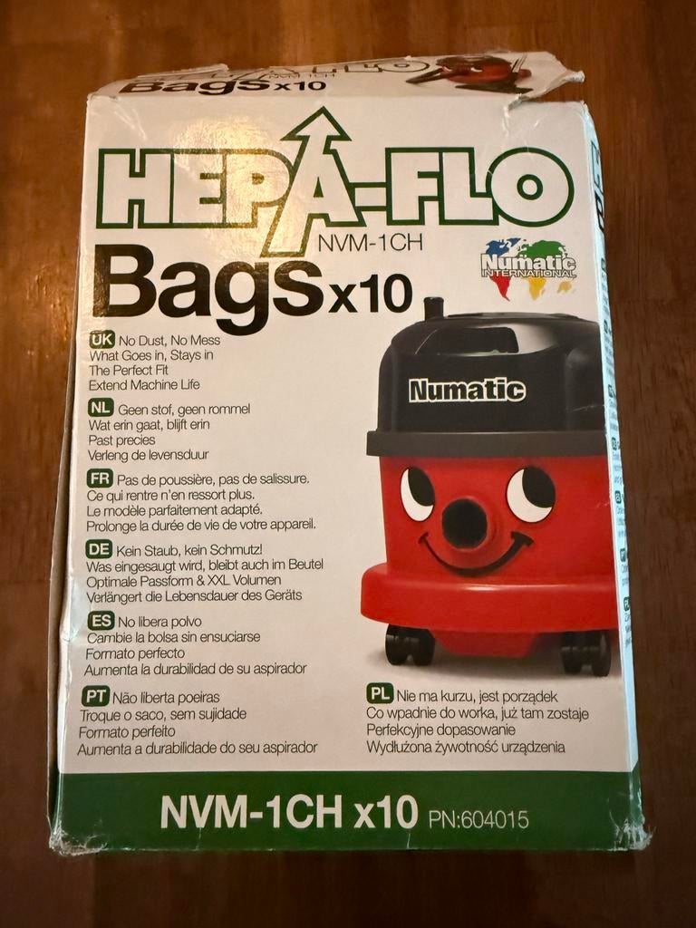 Hepa-Flo NVM-1CH Stofzuigerzakken - 10 stuks, Ophalen of Verzenden, Nieuw, Stofzak, Overige typen