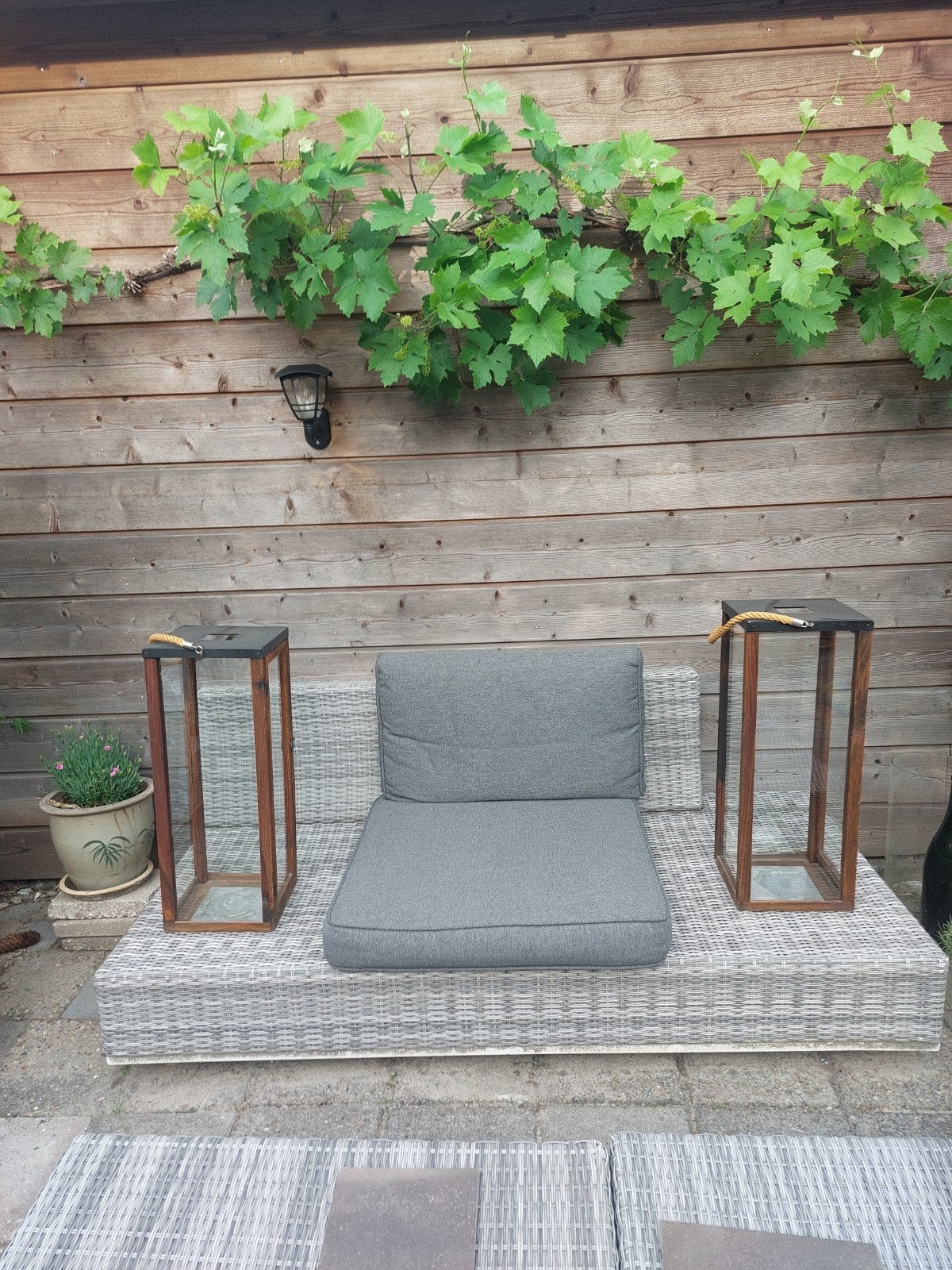 Set van 2 houten lantaarns voor buiten, Tuin en Terras, Tuinstekers, Ophalen of Verzenden, Gebruikt