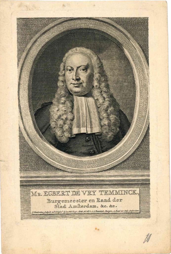 5 Ets Jacobus Houbraken van Egbert de Vry Temminck, - 1760, Ophalen of Verzenden