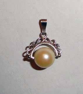 Hanger Parel Zilver vintage, Verzenden, Zo goed als nieuw, Met parel, Zilver