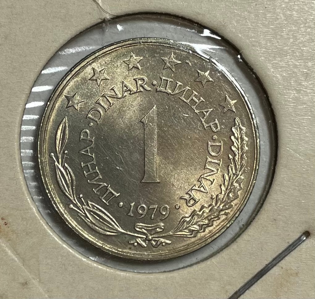 1 dinar Joegoslavië 1979, Ophalen of Verzenden, Overige landen