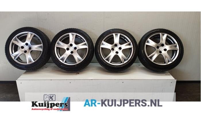 Sportvelgenset + banden van een Peugeot 307, Gebruikt, -, -, -