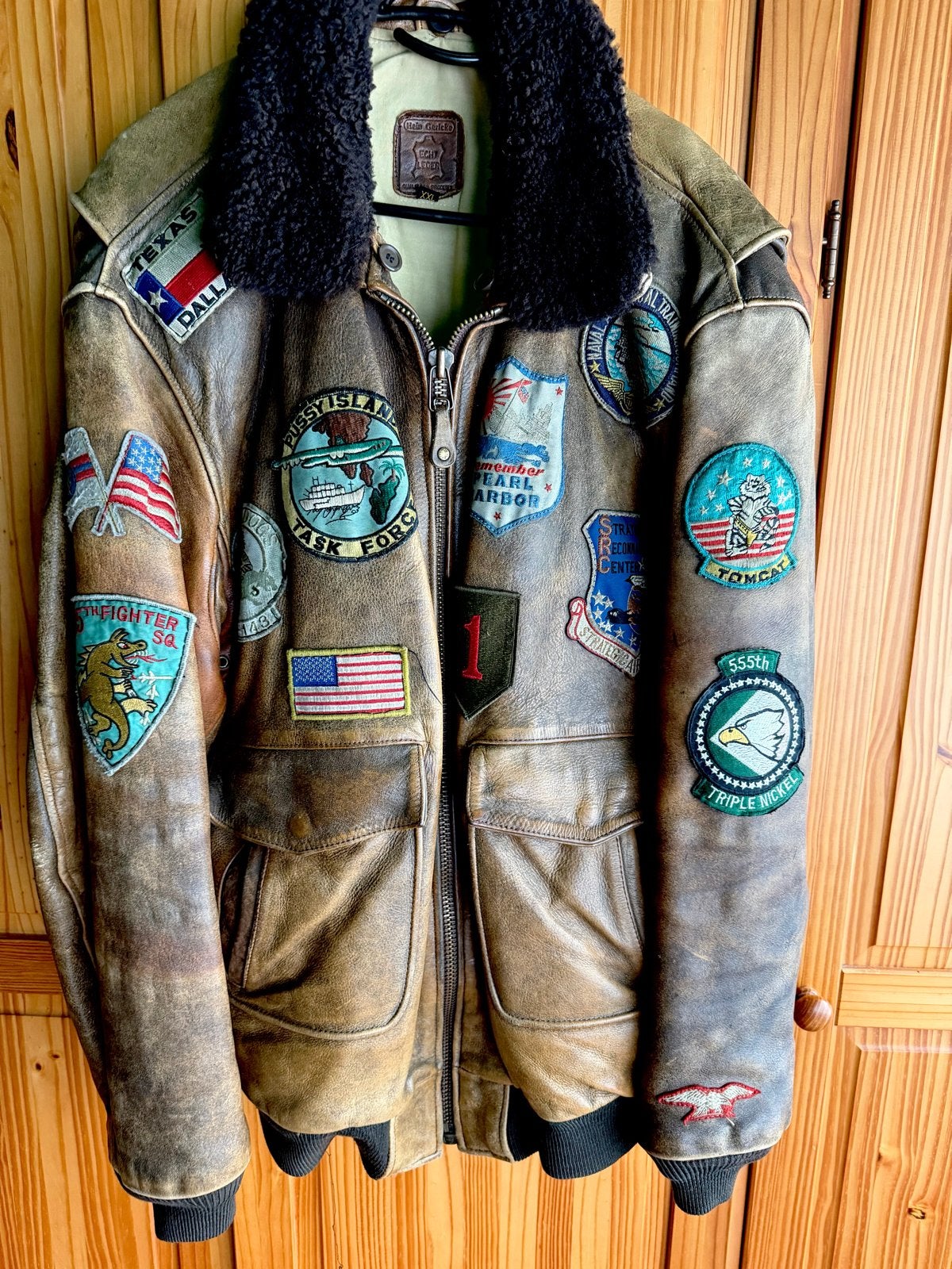 Vintage Hein Gericke Top Gun pilotenjas - Topkwaliteit, Ophalen of Verzenden, Zo goed als nieuw, Overige maten, Bruin