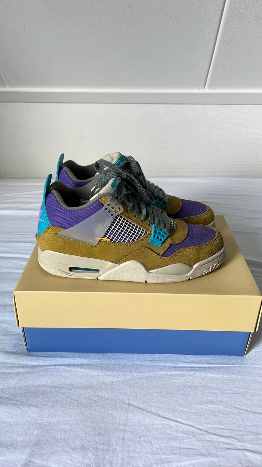 Jordan 4 Union desert moss, Kleding | Heren, Ophalen of Verzenden, Zo goed als nieuw, Overige kleuren