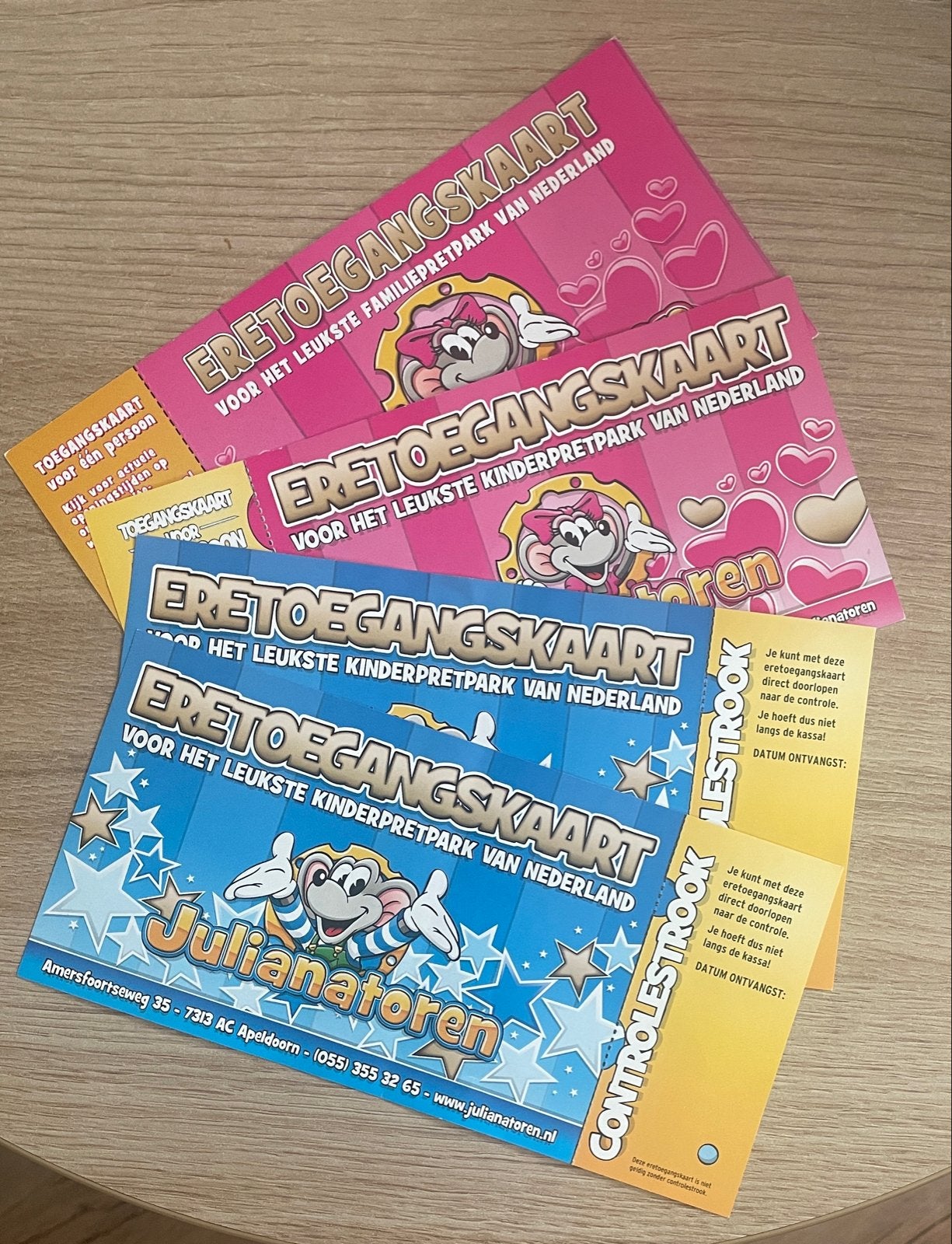 4 Entreetickets Julianatoren, Tickets en Kaartjes, Drie personen of meer, Ticket of Toegangskaart