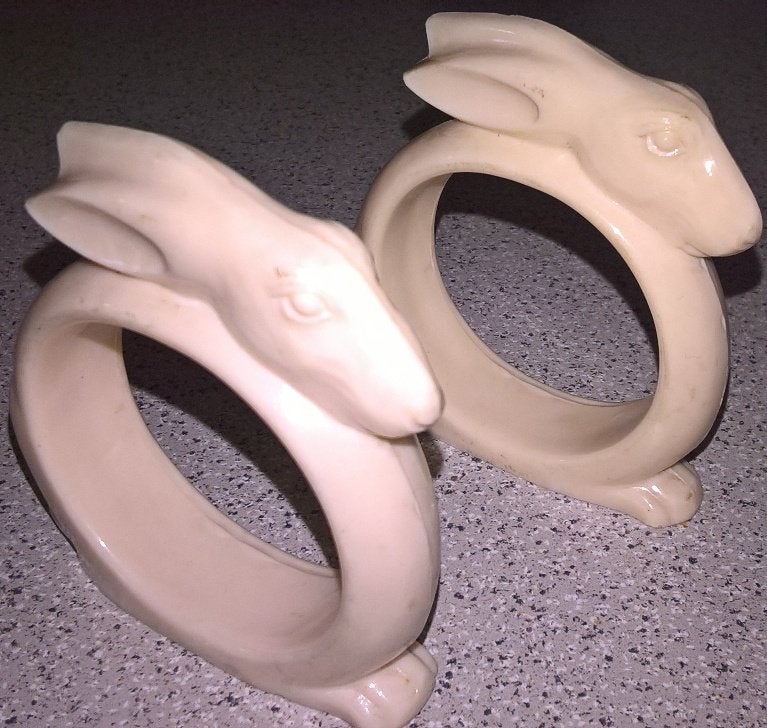 2 Servetringen Haasjes Bunny Napkin Rings, Diversen, Ophalen, Zo goed als nieuw
