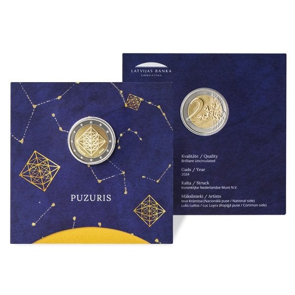 2 Euro Letland 2024 in BU Coincard - Puzuris, Ophalen of Verzenden, Overige landen, 2 euro, Losse munt