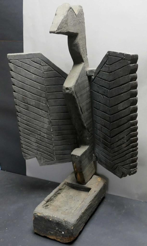 Jodog DV4 olielamp engel hout beeld kunst Garuda Indonesie, Antiek en Kunst, Kunst | Niet-Westerse kunst, Ophalen of Verzenden