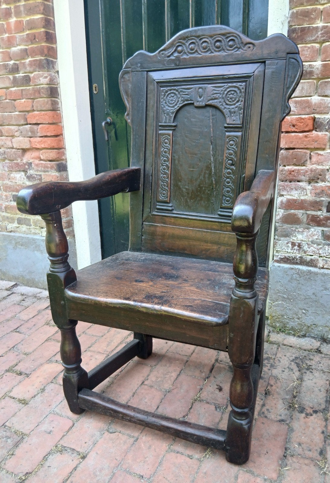 Antieke (Engelse ?) Eiken stoel, Antiek en Kunst, Antiek | Meubels | Stoelen en Banken, Ophalen