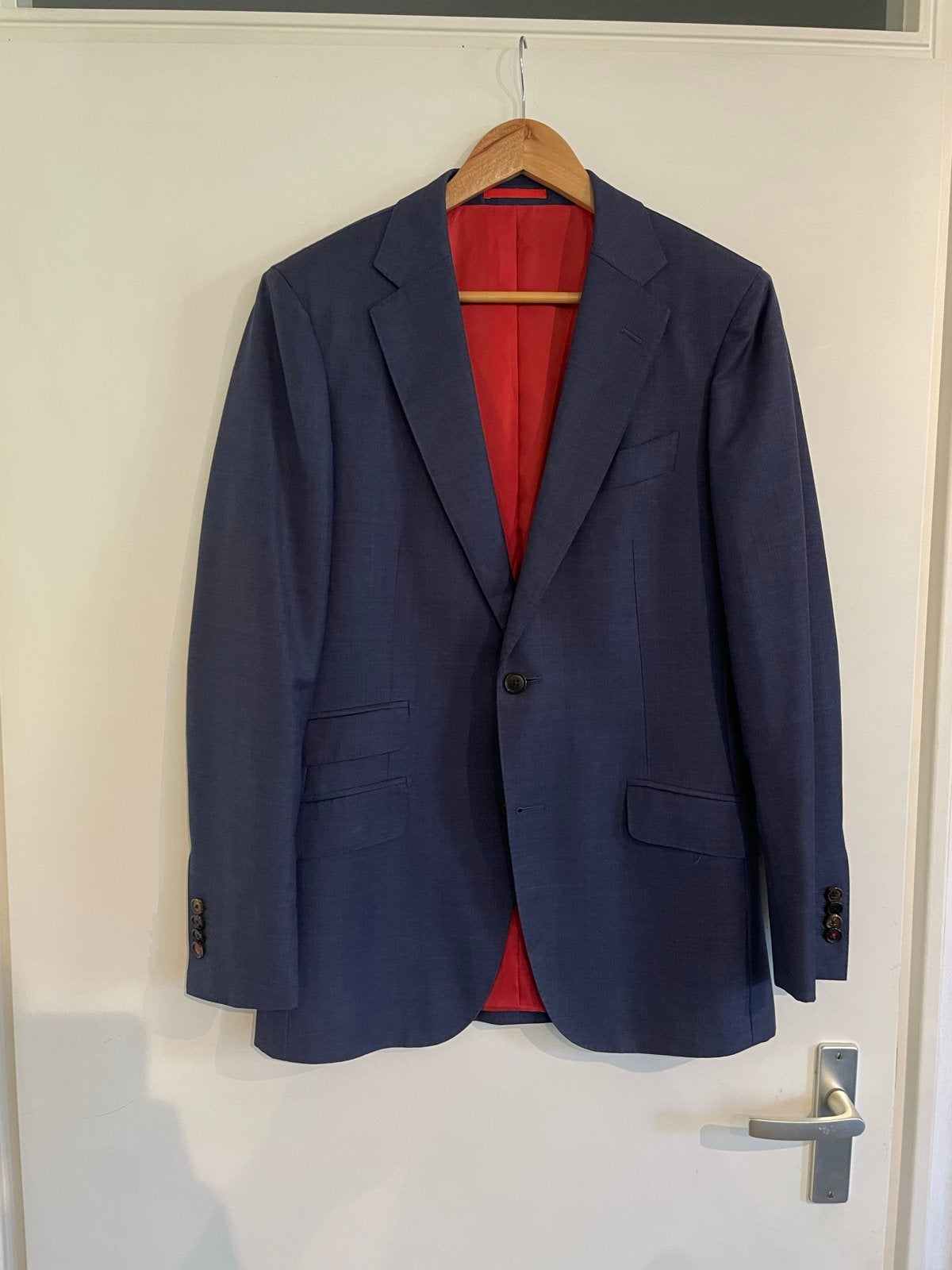 Suitsupply Havana colbert blauw - Reda Super 130's, Ophalen of Verzenden, Zo goed als nieuw, Maat 46 (S) of kleiner, Blauw