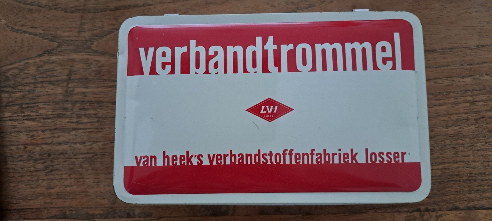 Vintage verbandtrommel van Heek's, Antiek en Kunst, Ophalen of Verzenden