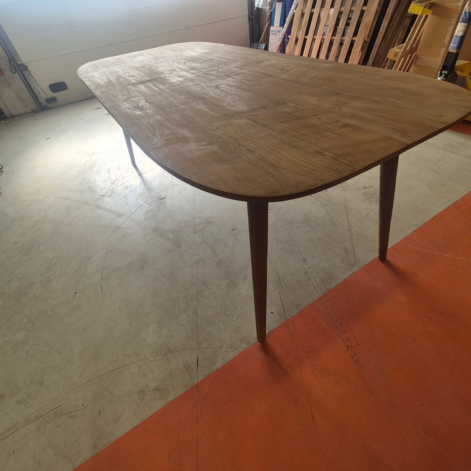 Houten eettafel deens ovaal tabassum 220x100cm, 79cm hoog, Ophalen, Onbekend, 50 tot 100 cm, Vijf personen of meer