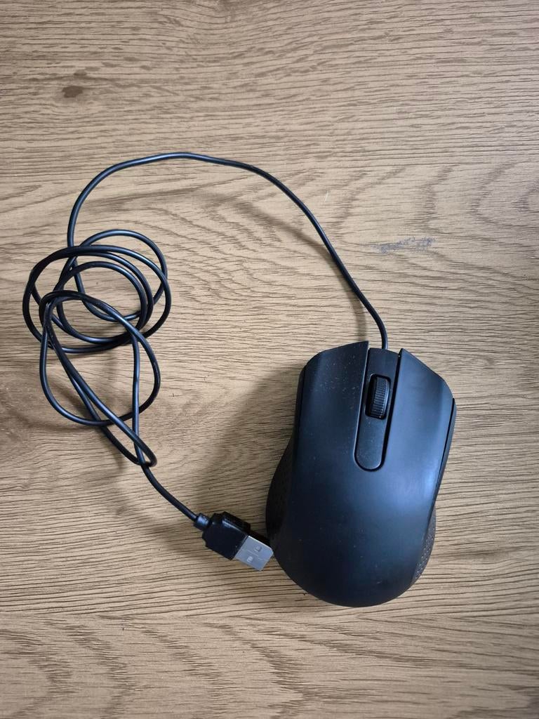 Bedrade USB Muis - Zwart, Gebruikt, Computers en Software, Muizen, Ophalen of Verzenden, Gebruikt, Bedraad, Muis