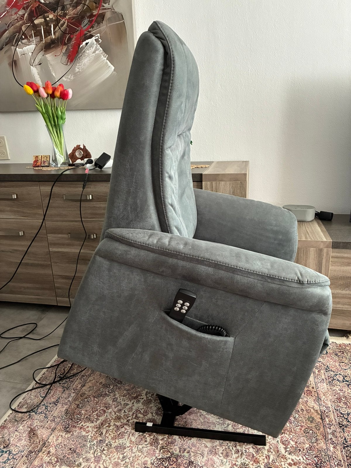 Te koop prominent Elektrische sta op relaxstoel , netjes., Huis en Inrichting, Fauteuils, Ophalen, Zo goed als nieuw