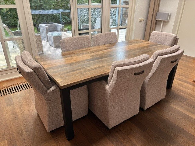 Elegante eettafel met 6 comfortabele stoelen, Ophalen, Overige kleuren, Hout, Zo goed als nieuw