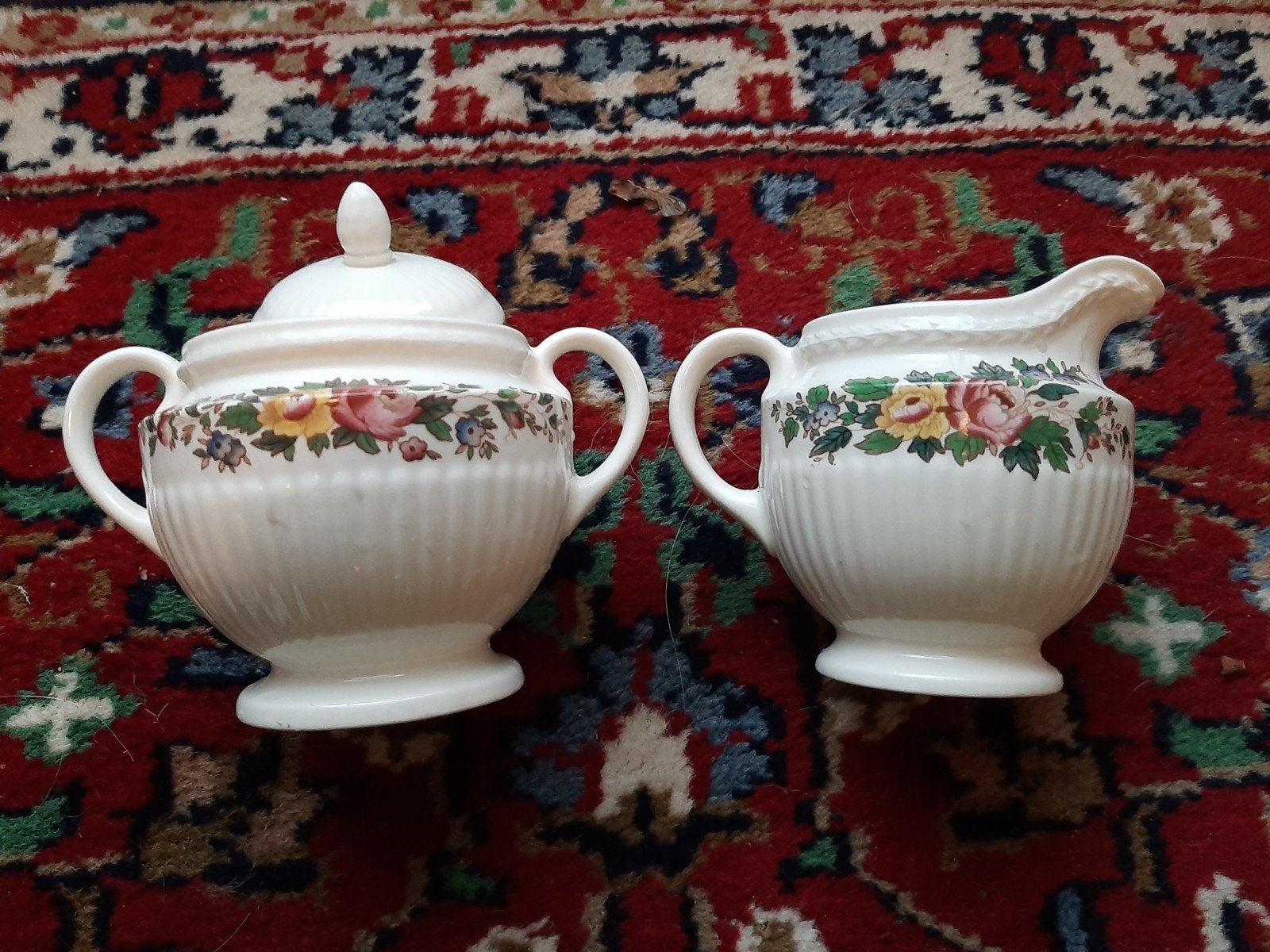 Wedgwood "Conway" Suikerpot & Melkkan - Vintage Porselein, Ophalen of Verzenden