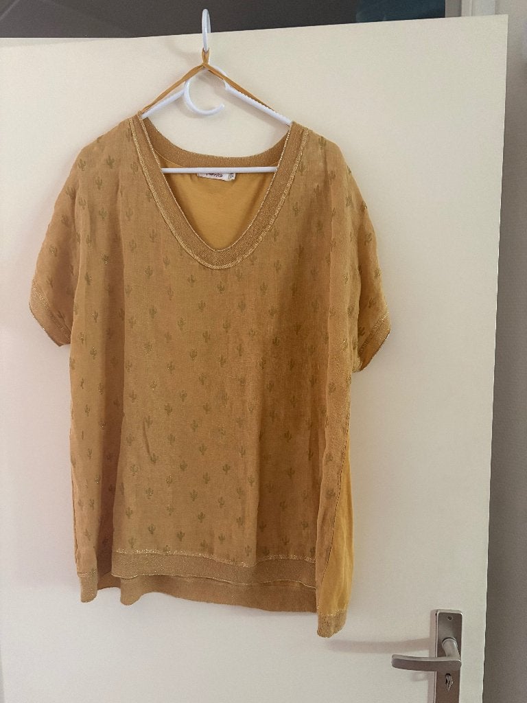 Geel t-shirt, dames, Kleding | Dames, T-shirts, Geel, Maat 46/48 (XL) of groter, Nieuw, Ophalen of Verzenden