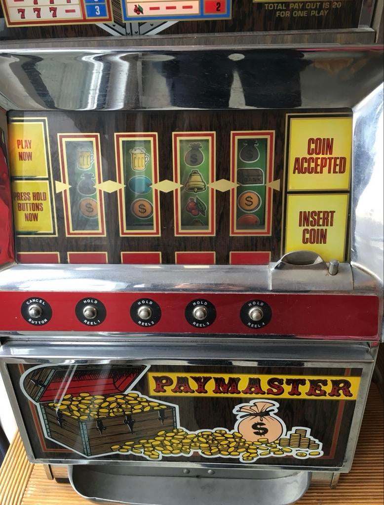 Vintage Paymaster gokkast - Werkt op munten, Verzamelen, Overige munten, Ophalen of Verzenden, Gebruikt