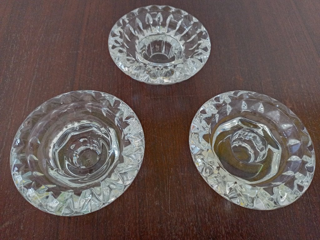 Super mooie glazen vintage kandelaars te koop, Ophalen, Zo goed als nieuw, Glas, Kandelaar