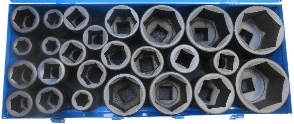 Krachtdoppen set-25dlg  6 en 12 kants -  Nieuw, Auto diversen, Nieuw, Ophalen of Verzenden, Info@partijdirect.nl, Stahlkaiser