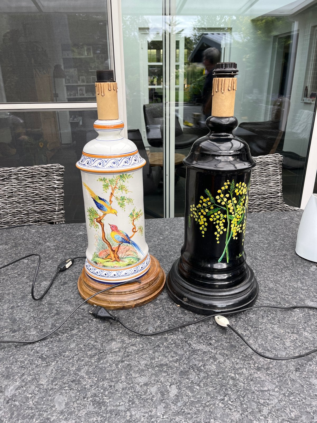 Set van 2 handgeschilderde tafellampen, Corso A. & Studio Du, Ophalen