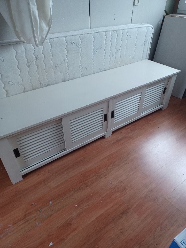 Witte tv kast, Ophalen, Gebruikt, 200 cm of meer, 50 tot 100 cm
