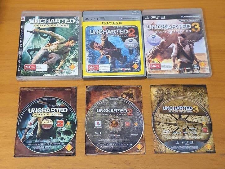 PS3 | UNCHARTED + UNCHARTED 2 + UNCHARTED 3, Spelcomputers en Games, Avontuur en Actie, Gebruikt, 1 speler, Ophalen of Verzenden
