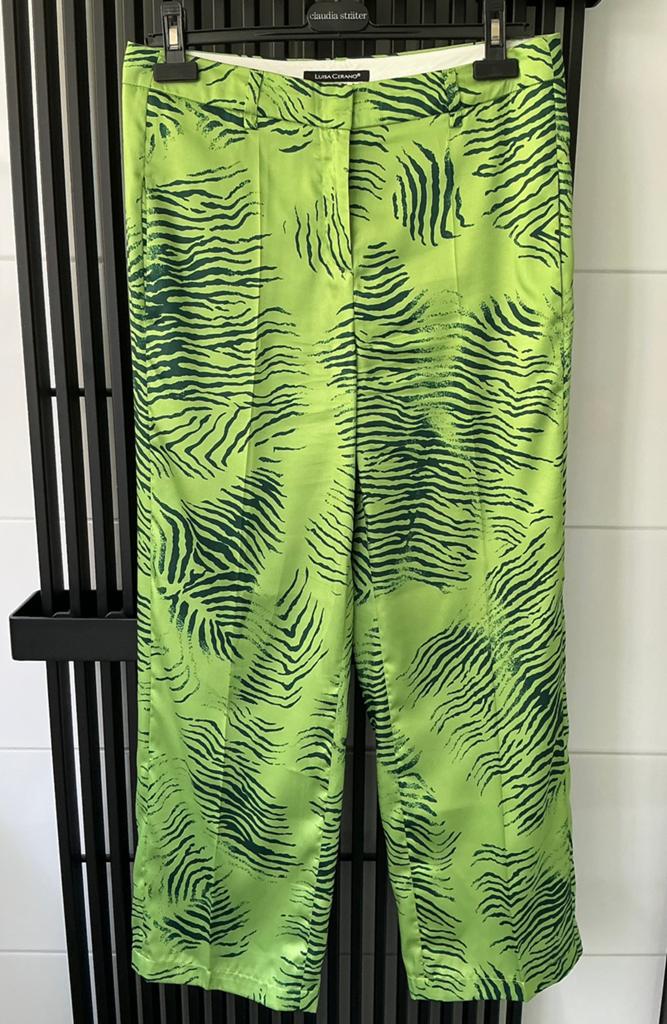 Luisa Cerano, broek, groen/blauw, mt 38, zijde look, 7/8e, Kleding | Dames, Maat 38/40 (M), Blauw, Ophalen of Verzenden, Zo goed als nieuw