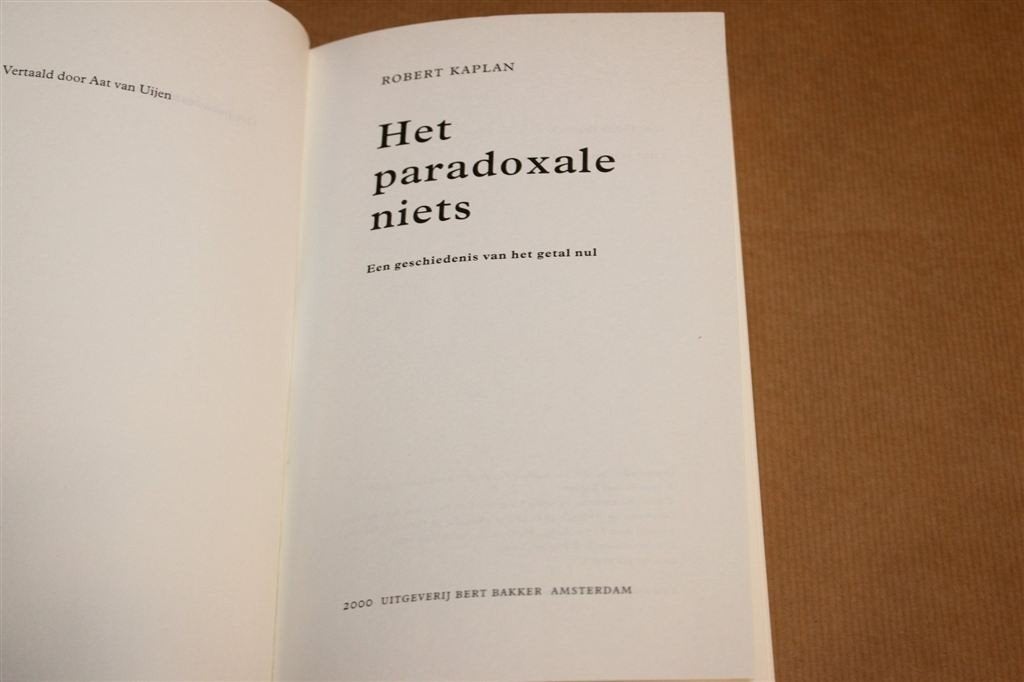 Het Paradoxale Niets — Geschiedenis van het Getal Nul, Boeken, Ophalen of Verzenden, Zo goed als nieuw, Natuurwetenschap