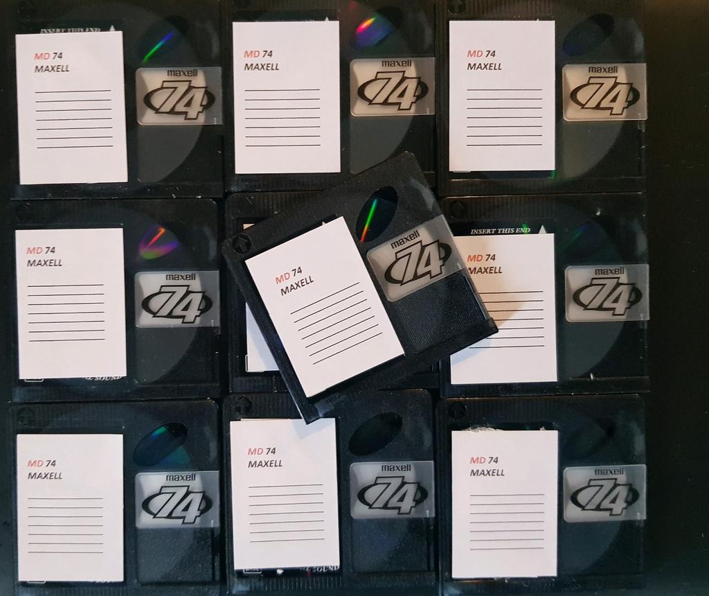 10 Stuks Maxell 74 Minidisc met hoesjes, Verzenden