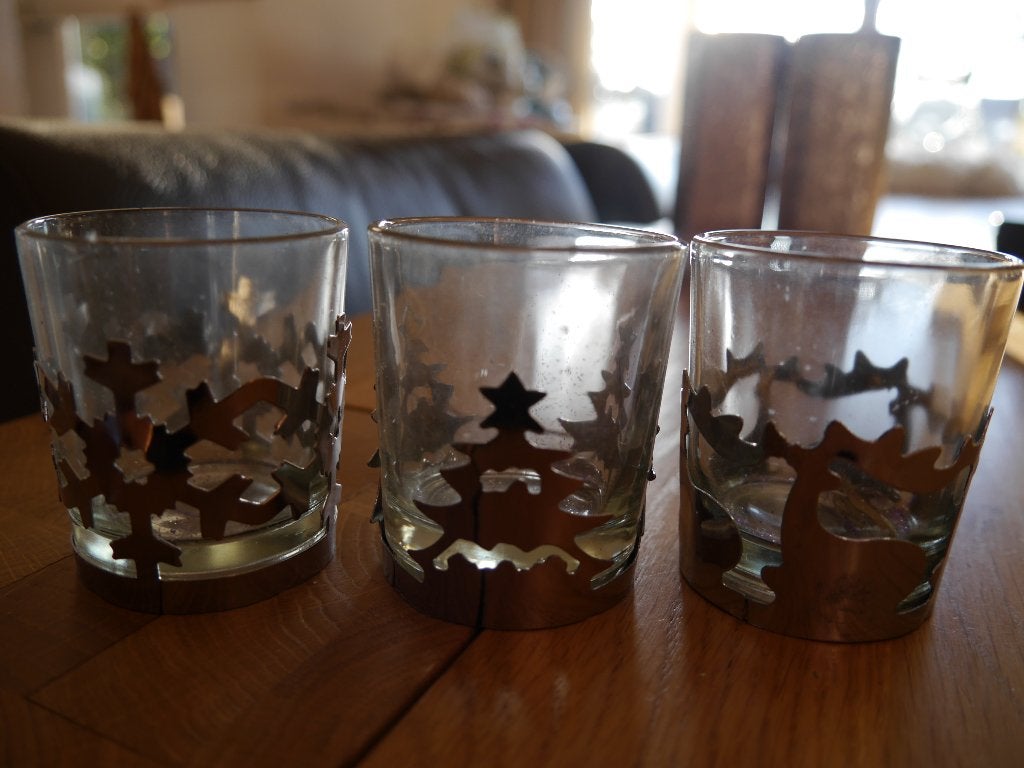 Glazen theelichtjes voor kerst, Diversen, Ophalen of Verzenden, Zo goed als nieuw