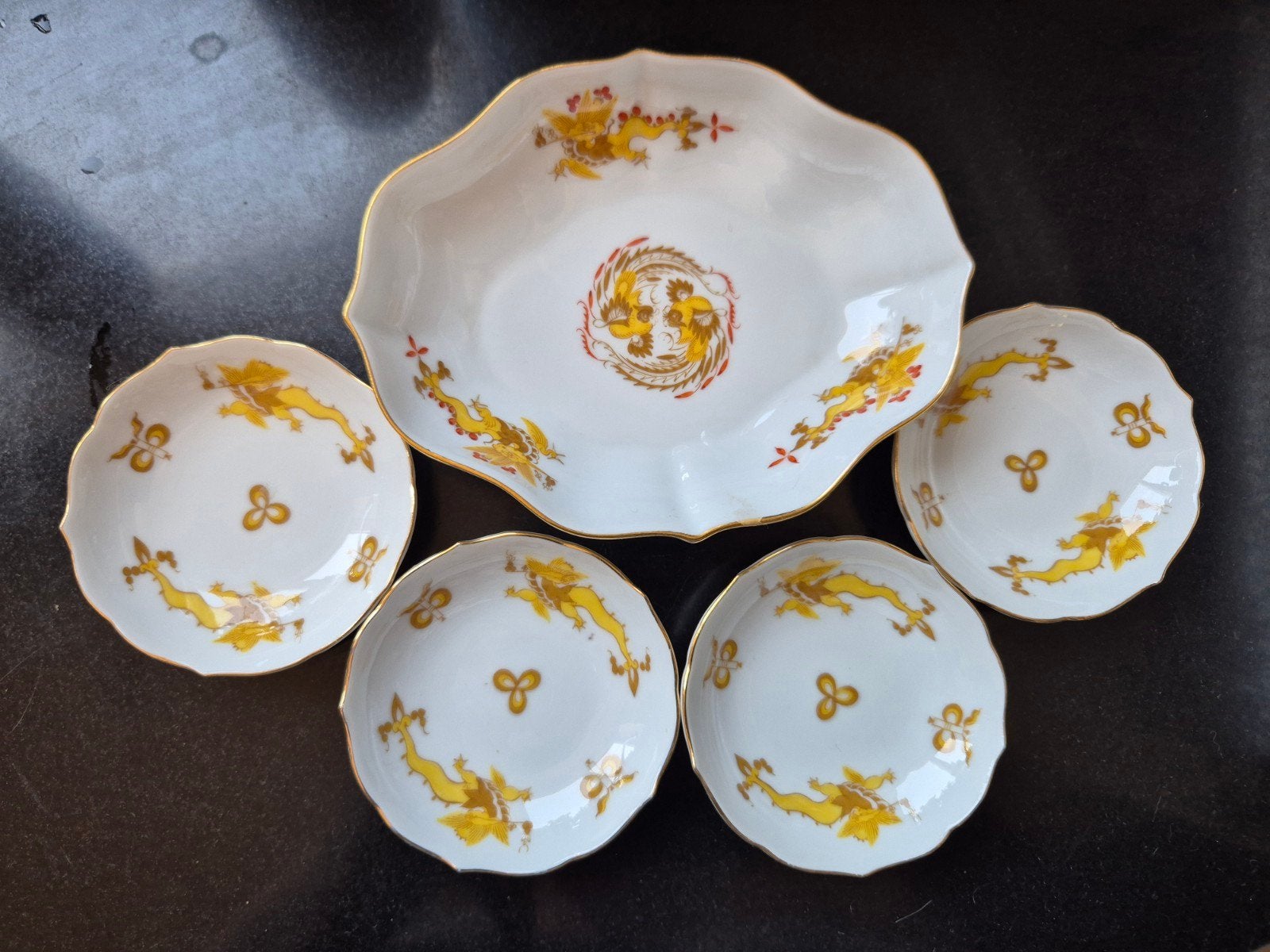 Antieke,  handgeschilderde originele Meissen porseleinset, Ophalen of Verzenden