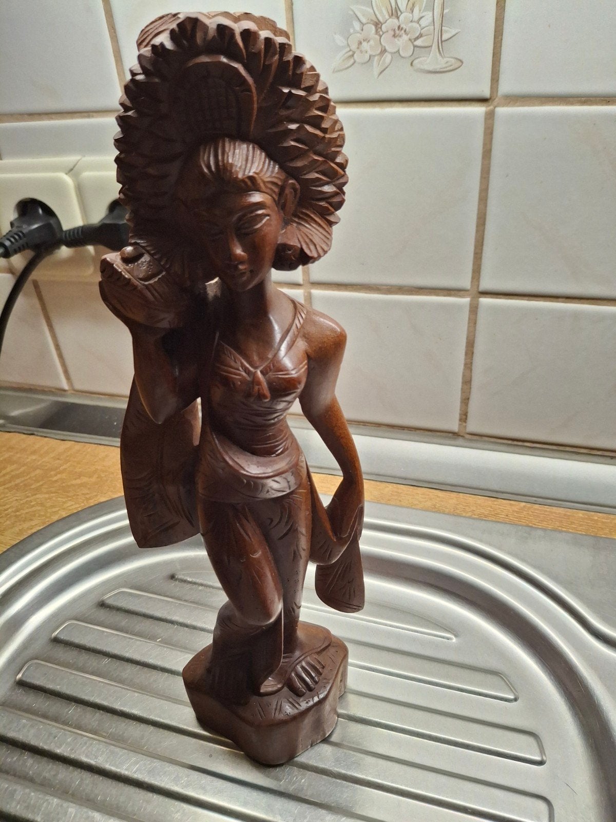 hout snijwerk  beeld hoogte  30cm, Ophalen of Verzenden