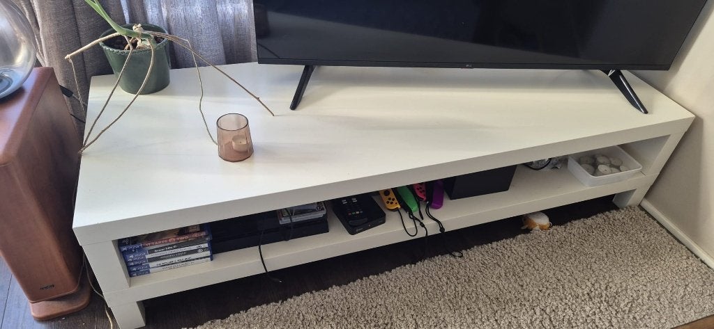 IKEA Lack TV-meubel wit 120x55x35 cm, Ophalen, Overige materialen, Gebruikt, 100 tot 150 cm