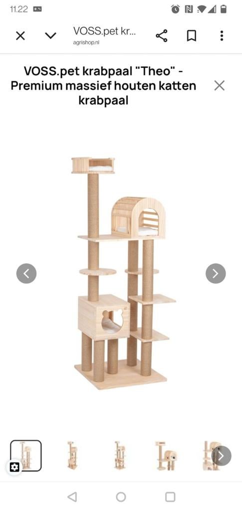 Prachtige VOSS.pet krabpaal Theo / kattentoren massief hout, Dieren en Toebehoren, Ophalen, Gebruikt, Krabpaal