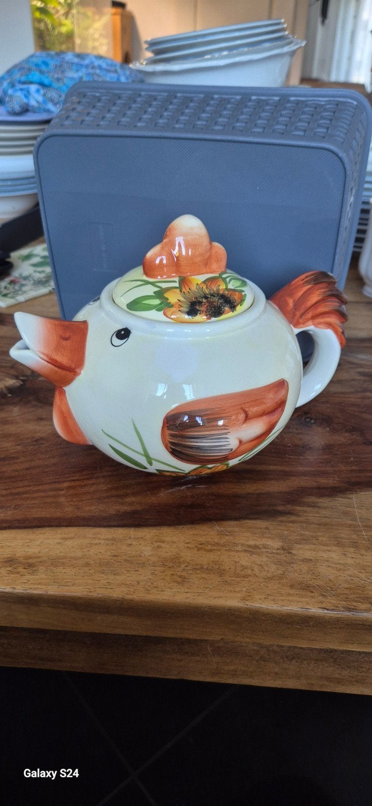 Leuke Siaki Dolomite Theepot in de vorm van een kip, Zo goed als nieuw, Steen/keramiek, Meerkleurig, Overige merken