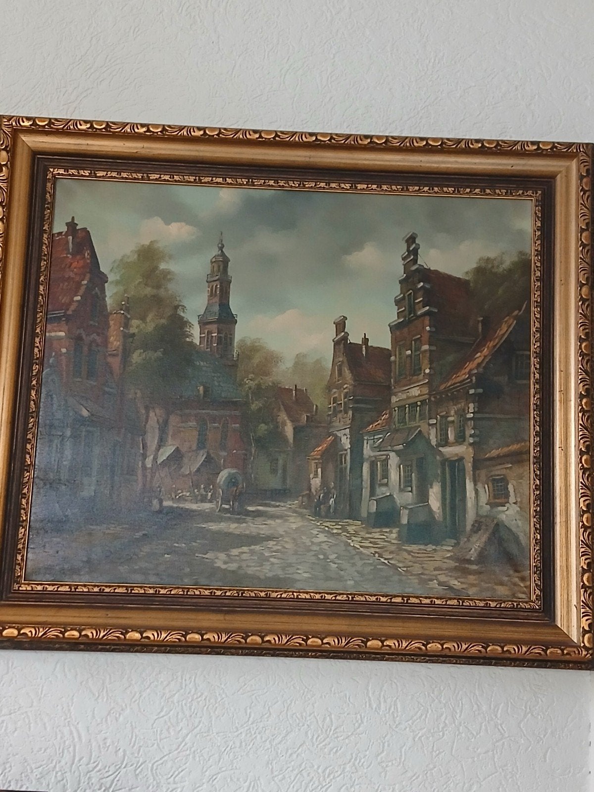 prachtig dorpsgezicht van Cor van Eijk(1914-1990)., Antiek en Kunst, Kunst | Schilderijen | Klassiek, Ophalen