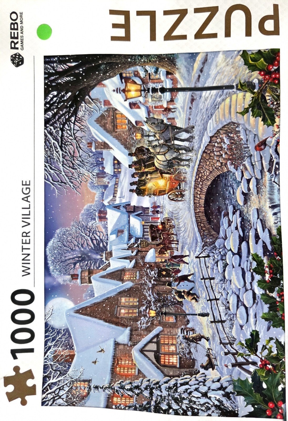 Een zgan REBO legpuzzel : WINTER VILLAGE, Ophalen of Verzenden, 500 t/m 1500 stukjes, Zo goed als nieuw, Legpuzzel