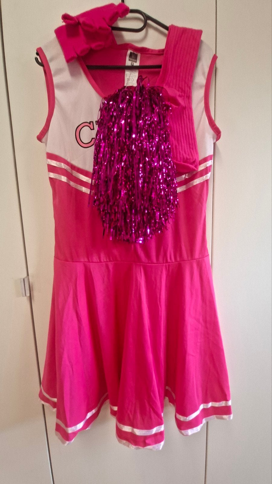 Roze Cheerleader Pak - Karnival Costume Maat M, Maat 38/40 (M), Carnaval, Ophalen of Verzenden, Zo goed als nieuw