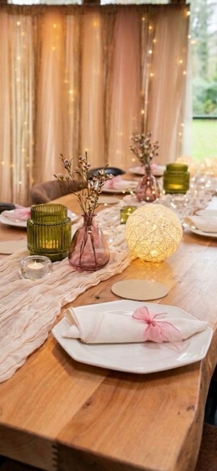 Decoratie voor  bruiloft / feest/ etentje, Ophalen, Zo goed als nieuw, Rond, Hout