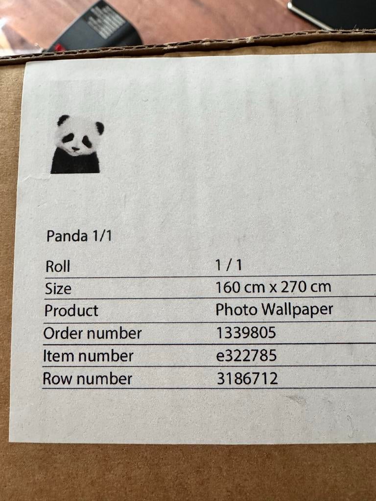 Fotobehang Panda 160x270 cm, Computers en Software, Printerbenodigdheden, Zo goed als nieuw, Ophalen of Verzenden