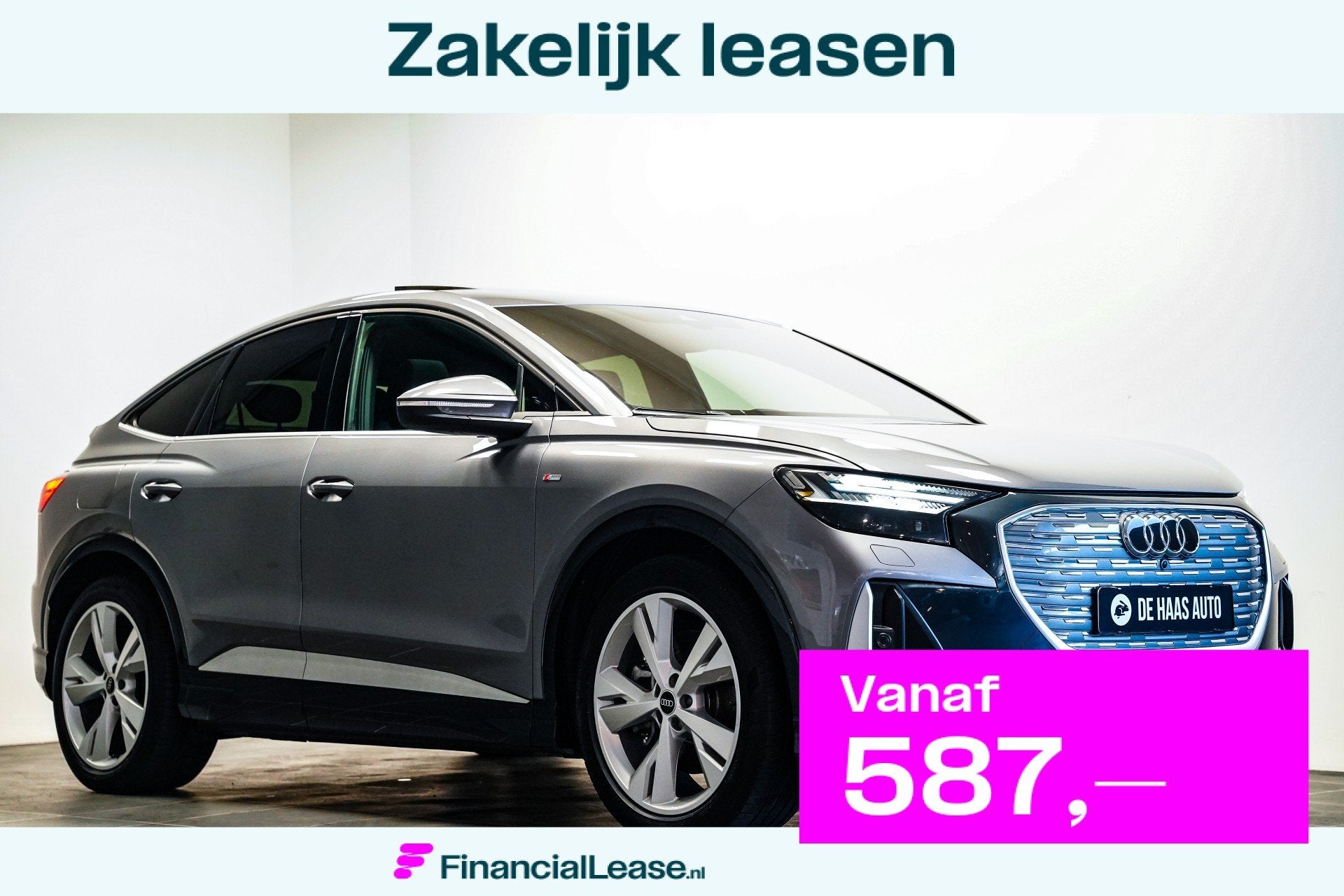 Audi Q4 Sportback e-tron 45 quattro S-Line 82 kWh|98,3%SOH|P, Automaat, Gebruikt, Zwart, SUV of Terreinwagen